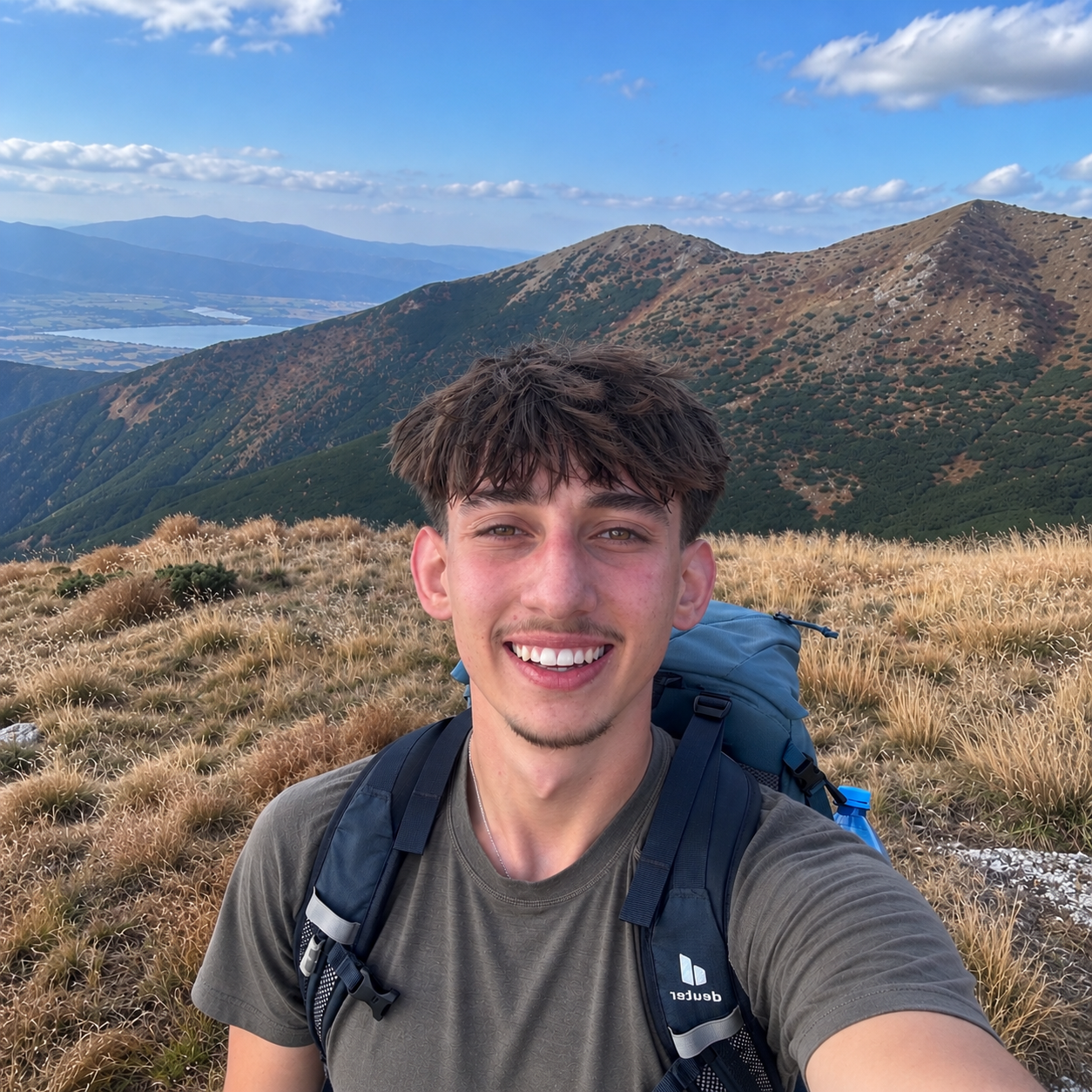 Lukáš na túre v horách